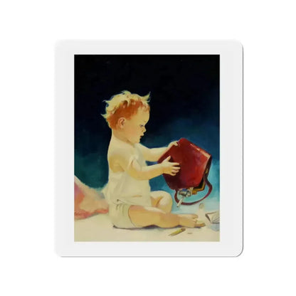 Original Illustration (c.1930) Published as a calendar (Magazine Illustration) Refrigerator Magnet 2 Inch - The Sticker Space