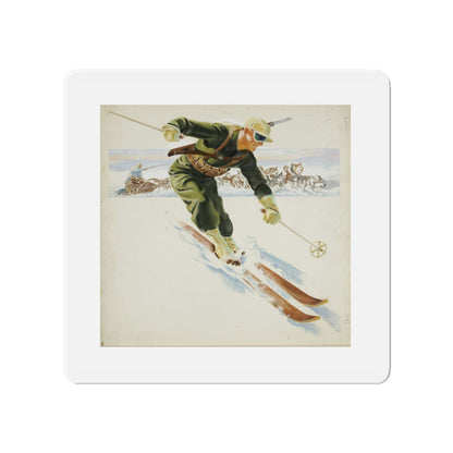 Original Illustration, c. 1945 (Magazine Illustration) Refrigerator Magnet-4" x 4"-The Sticker Space