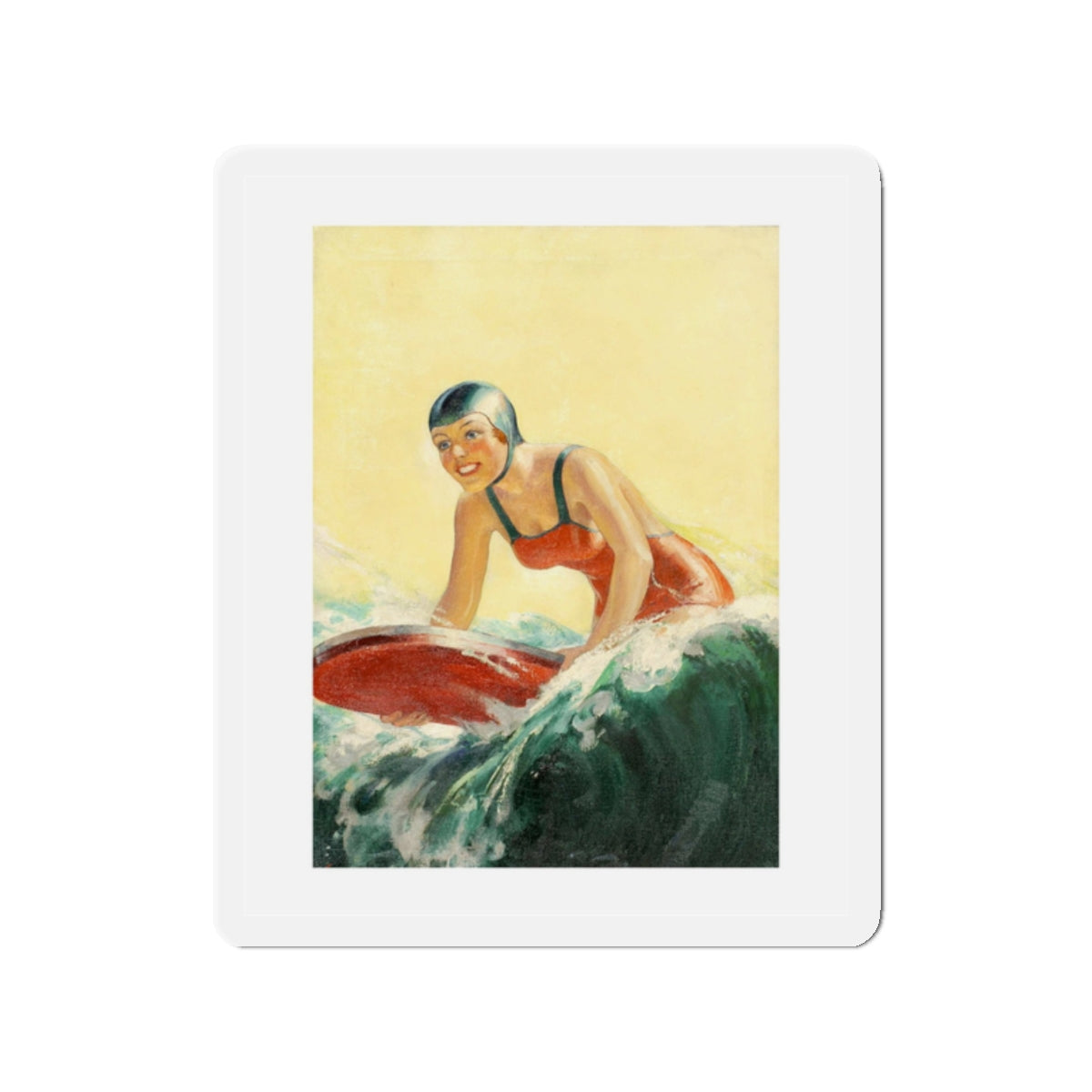 Original Illustration (c.1930) (Magazine Illustration) Refrigerator Magnet-2" x 2"-The Sticker Space