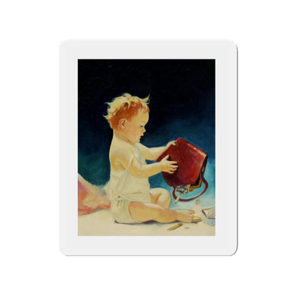 Original Illustration (c.1930) Published as a calendar (Magazine Illustration) Refrigerator Magnet-3" x 3"-The Sticker Space