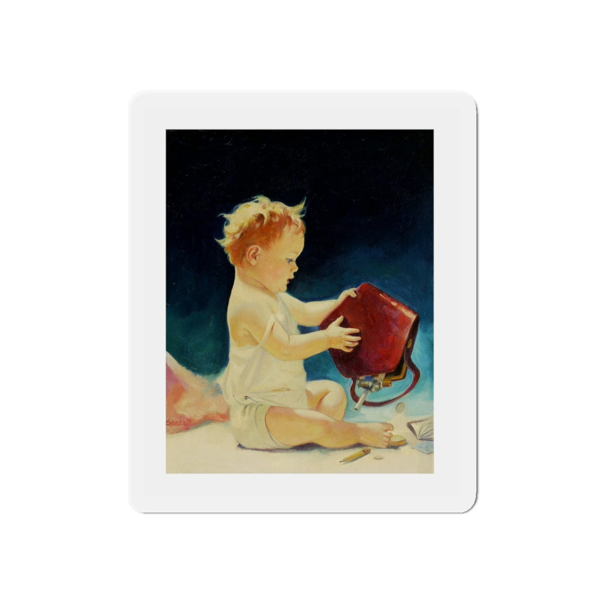 Original Illustration (c.1930) Published as a calendar (Magazine Illustration) Refrigerator Magnet-6 × 6"-The Sticker Space