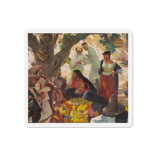 Original illustration_1 (Magazine Illustration) Refrigerator Magnet 6 Inch - The Sticker Space