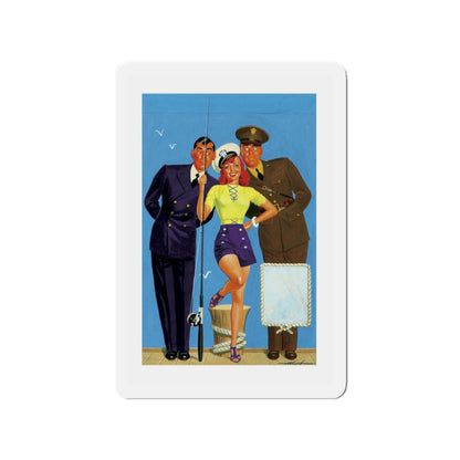 Original Magazine Cover Art (1942) (Magazine Illustration) Refrigerator Magnet-3" x 3"-The Sticker Space