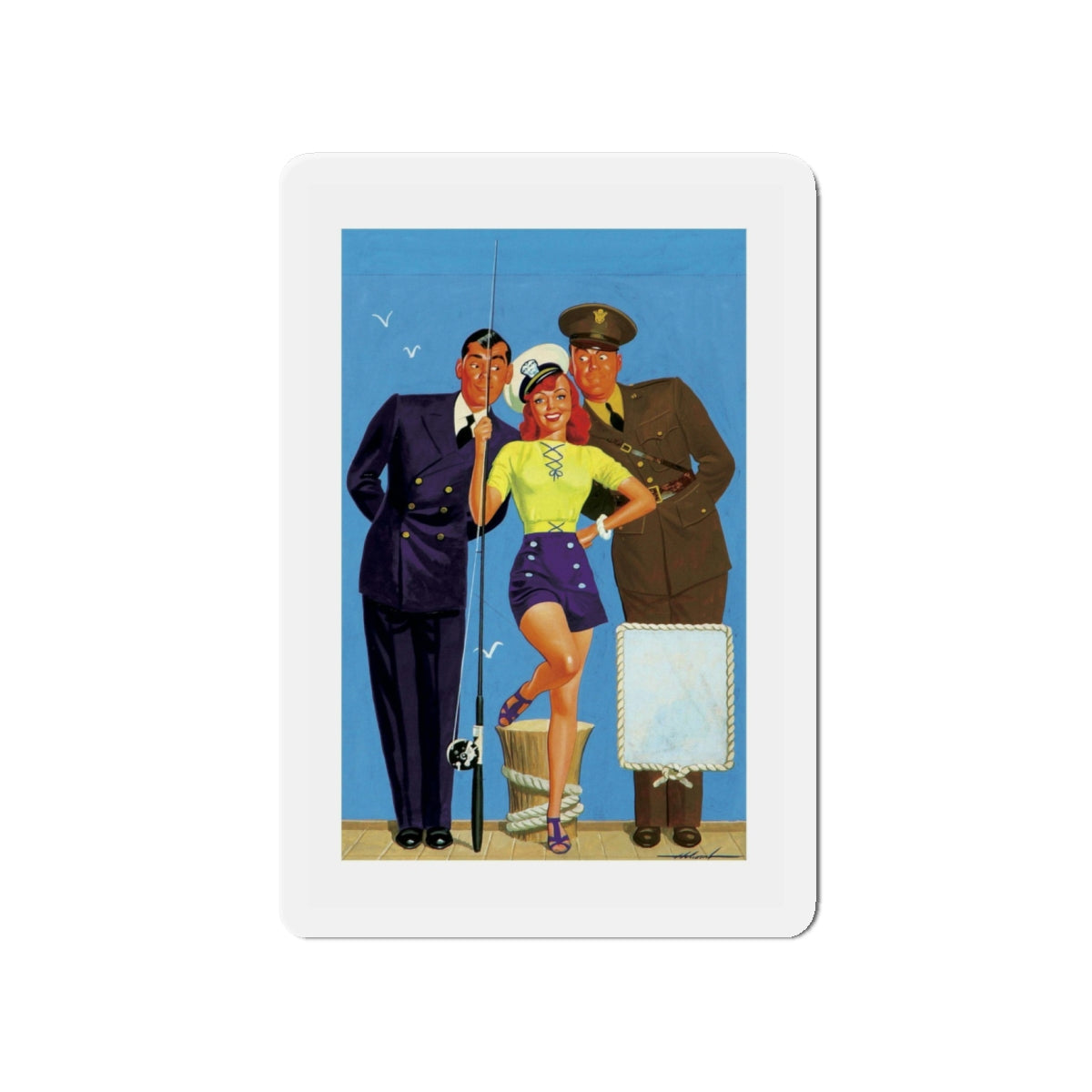 Original Magazine Cover Art (1942) (Magazine Illustration) Refrigerator Magnet-4" x 4"-The Sticker Space