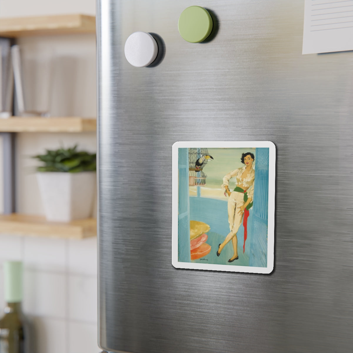 Original magazine illustration (Magazine Illustration) Refrigerator Magnet-The Sticker Space