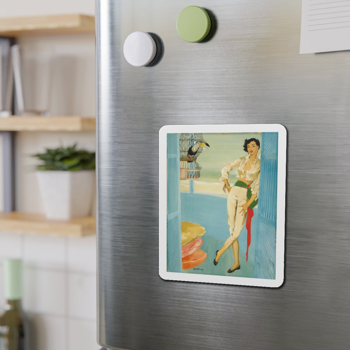 Original magazine illustration (Magazine Illustration) Refrigerator Magnet-The Sticker Space