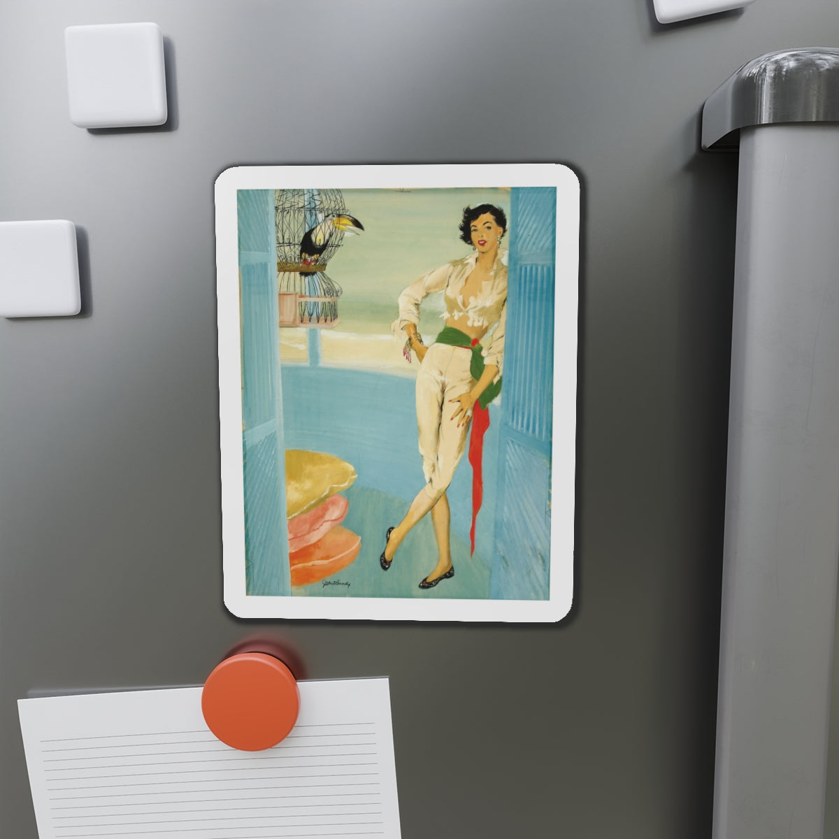 Original magazine illustration (Magazine Illustration) Refrigerator Magnet-The Sticker Space