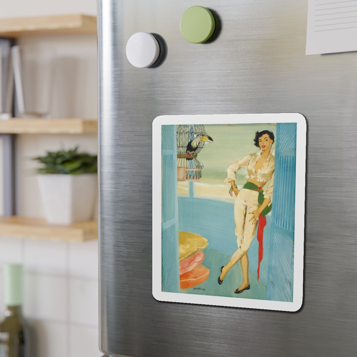 Original magazine illustration (Magazine Illustration) Refrigerator Magnet-The Sticker Space