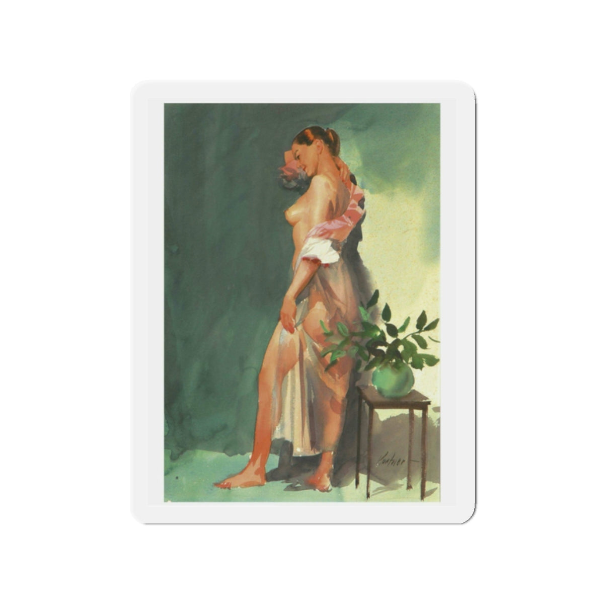 Original Painting (1940-1950) (Magazine Illustration) Refrigerator Magnet-2" x 2"-The Sticker Space