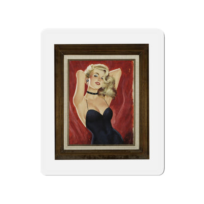 Original Pin-Up, Calendar Illustration (Magazine Illustration) Refrigerator Magnet-4" x 4"-The Sticker Space