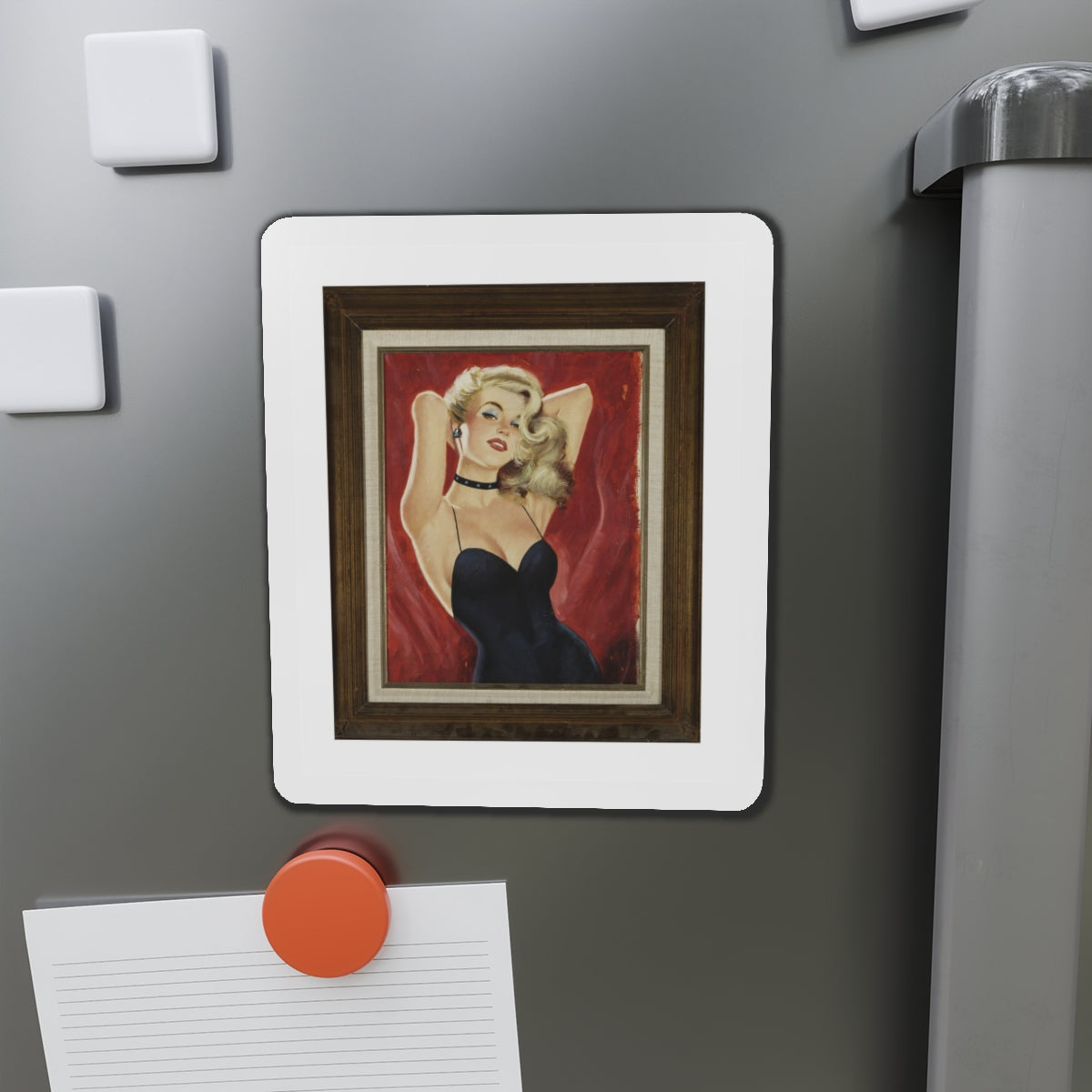 Original Pin-Up, Calendar Illustration (Magazine Illustration) Refrigerator Magnet-The Sticker Space