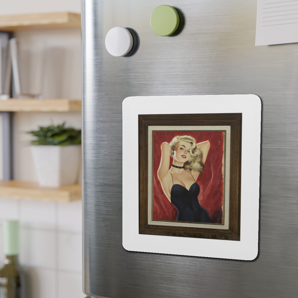 Original Pin-Up, Calendar Illustration (Magazine Illustration) Refrigerator Magnet-The Sticker Space