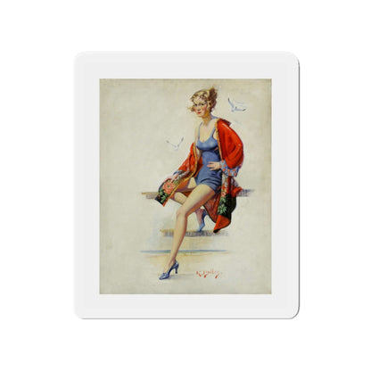 Original Pin-up (Magazine Illustration) Refrigerator Magnet-4" x 4"-The Sticker Space