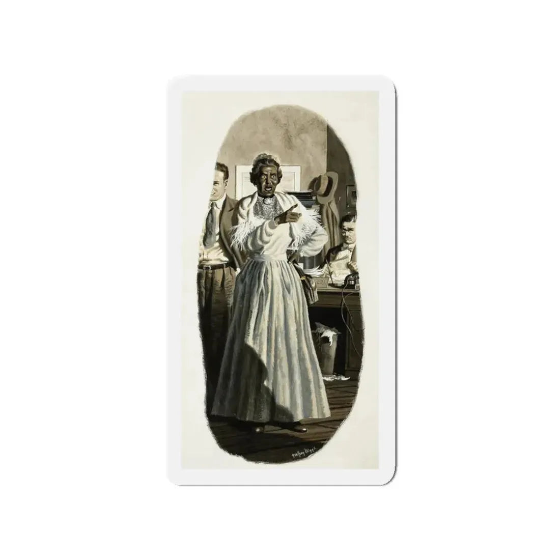 Original Saturday Evening Post magazine story illustration (Magazine Illustration) Refrigerator Magnet 3 Inch - The Sticker Space