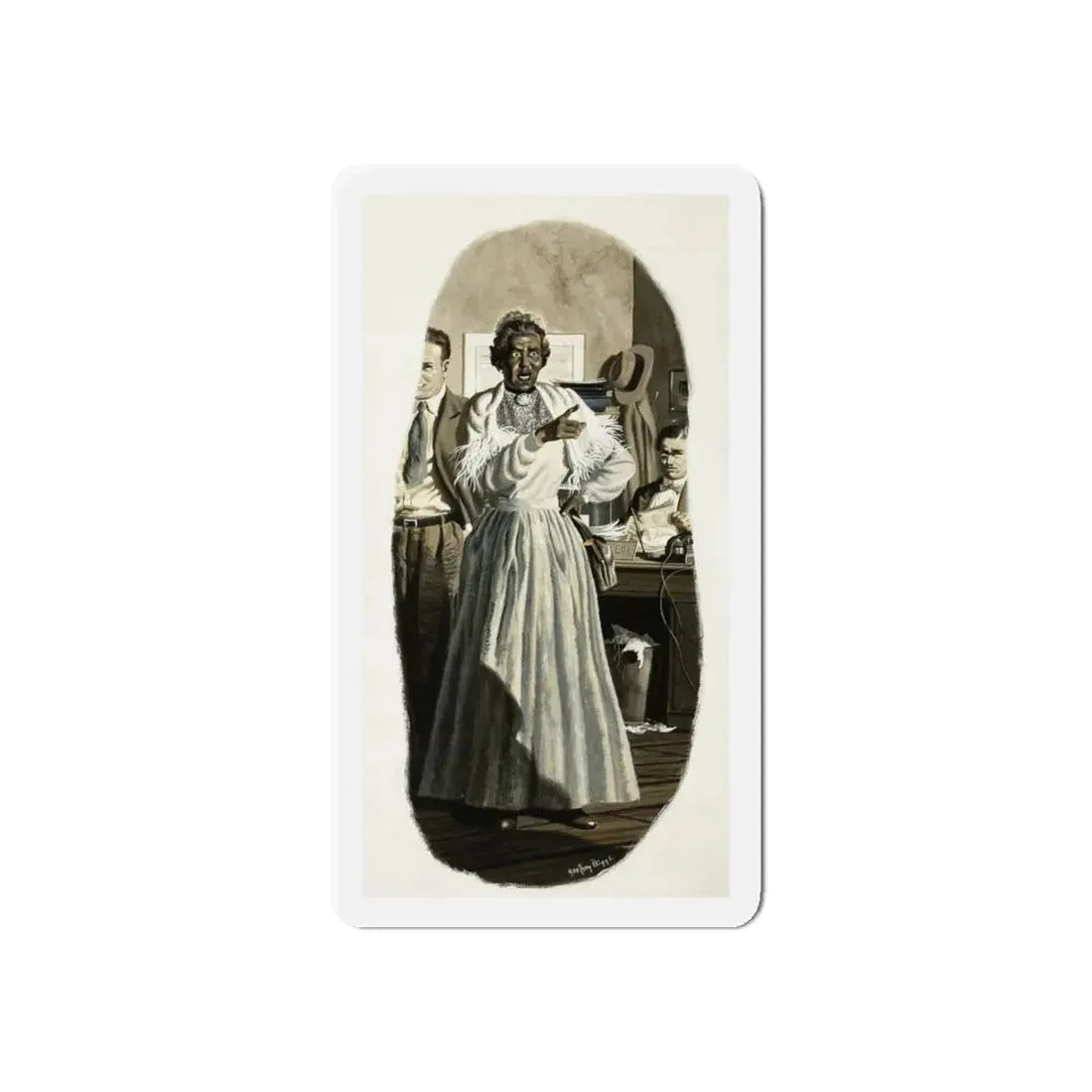 Original Saturday Evening Post magazine story illustration (Magazine Illustration) Refrigerator Magnet - The Sticker Space