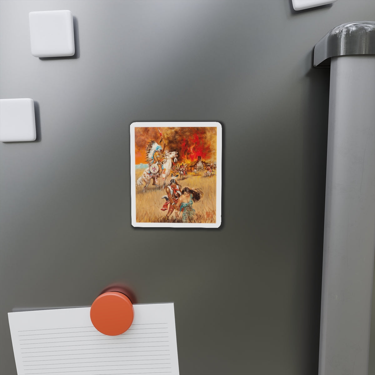 Original Western illustration, 1962 (Magazine Illustration) Refrigerator Magnet-The Sticker Space