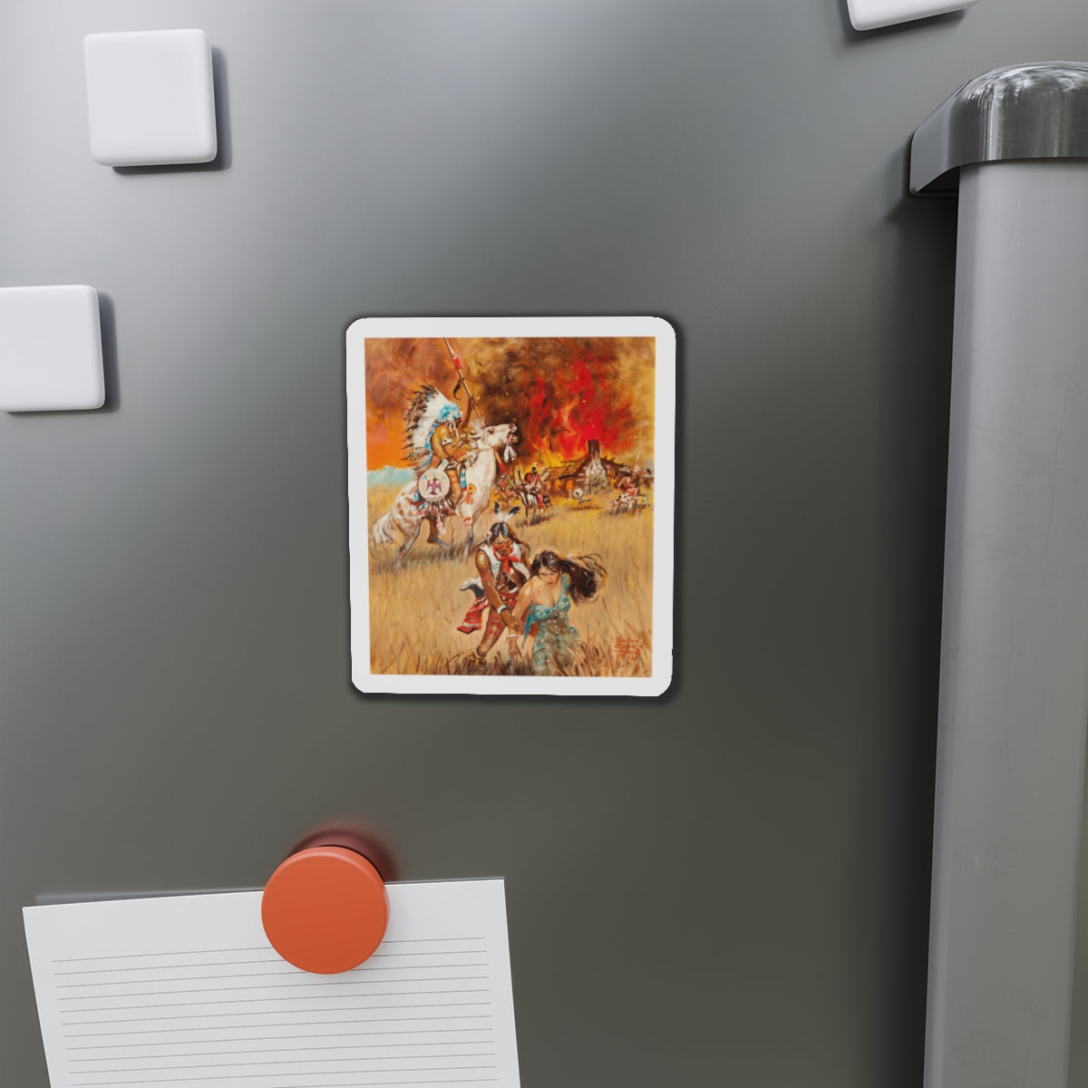 Original Western illustration, 1962 (Magazine Illustration) Refrigerator Magnet-The Sticker Space