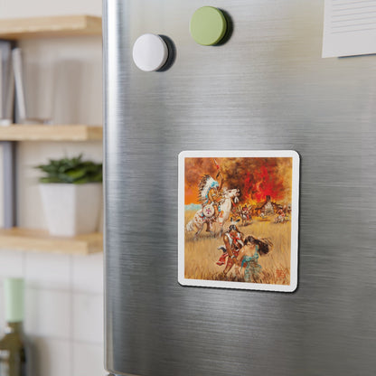 Original Western illustration, 1962 (Magazine Illustration) Refrigerator Magnet-The Sticker Space