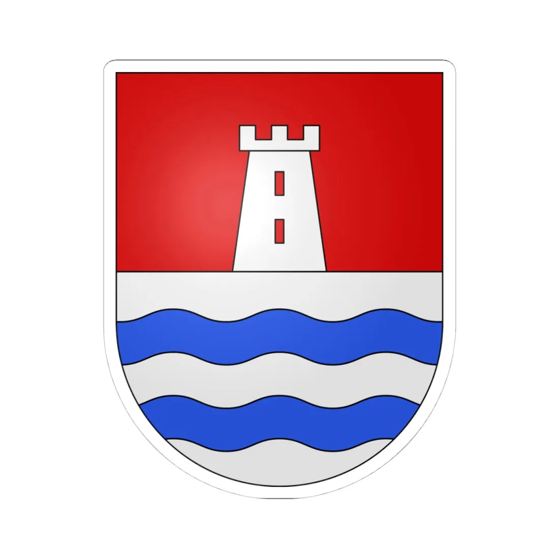 Origlio-coat of arms (Switzerland) (Coat of Arms) STICKER Vinyl Kiss-Cut Decal 4 Inch White - The Sticker Space