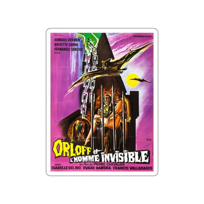 ORLOFF AGAINST THE INVISIBLE MAN (FRENCH) 1970 Movie Poster STICKER Vinyl Die-Cut Decal 2 Inch - The Sticker Space