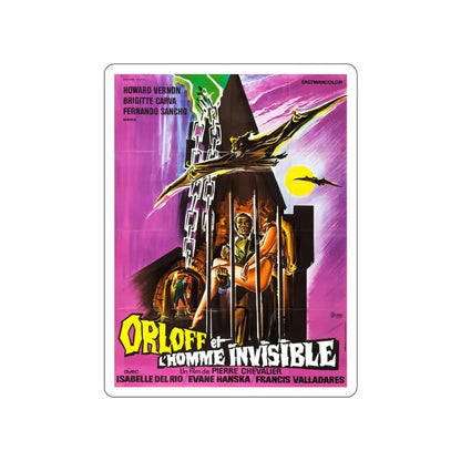 ORLOFF AGAINST THE INVISIBLE MAN (FRENCH) 1970 Movie Poster STICKER Vinyl Die-Cut Decal 6 Inch - The Sticker Space