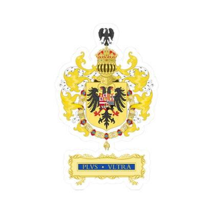 Ornamented Coat of Arms of Charles I of Spain Charles V as Holy Roman Emperor 1530-1556 (Spain) (Coat of Arms) STICKER Vinyl Kiss-Cut Decal 2 Inch White - The Sticker Space