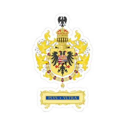 Ornamented Coat of Arms of Charles I of Spain Charles V as Holy Roman Emperor 1530-1556 (Spain) (Coat of Arms) STICKER Vinyl Kiss-Cut Decal 3 Inch White - The Sticker Space