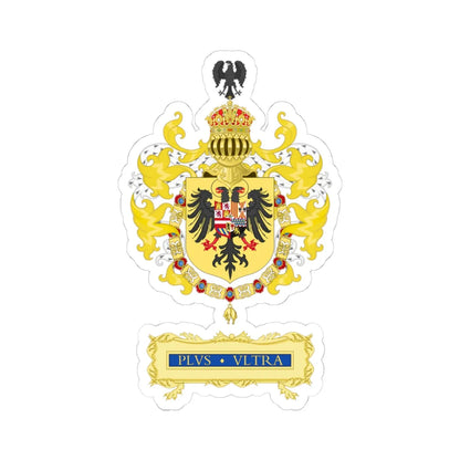 Ornamented Coat of Arms of Charles I of Spain Charles V as Holy Roman Emperor 1530-1556 (Spain) (Coat of Arms) STICKER Vinyl Kiss-Cut Decal 4 Inch White - The Sticker Space