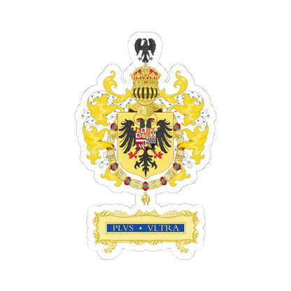 Ornamented Coat of Arms of Charles I of Spain Charles V as Holy Roman Emperor 1530-1556 (Spain) (Coat of Arms) STICKER Vinyl Kiss-Cut Decal 6 Inch White - The Sticker Space