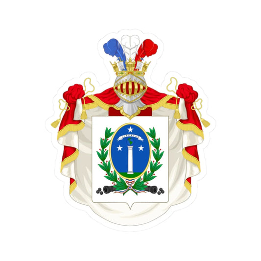 Ornamented Coat of Arms of Chile 1819-1834 Cerro Castillo Version (Chile) (Coat of Arms) STICKER Vinyl Kiss-Cut Decal 2 Inch White - The Sticker Space