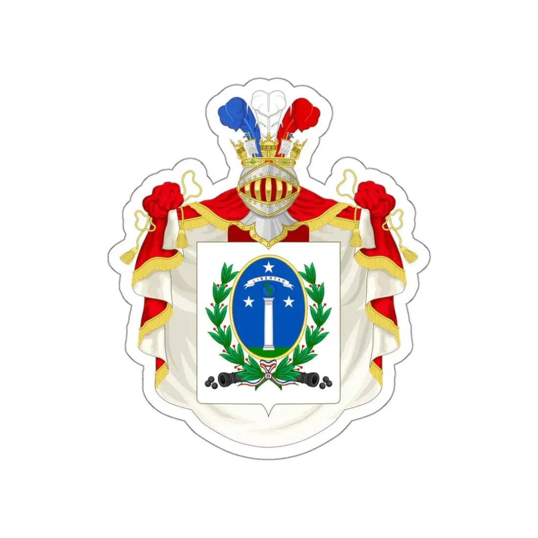 Ornamented Coat of Arms of Chile (1819-1834) Cerro Castillo Version STICKER Vinyl Die-Cut Decal 3 Inch - The Sticker Space