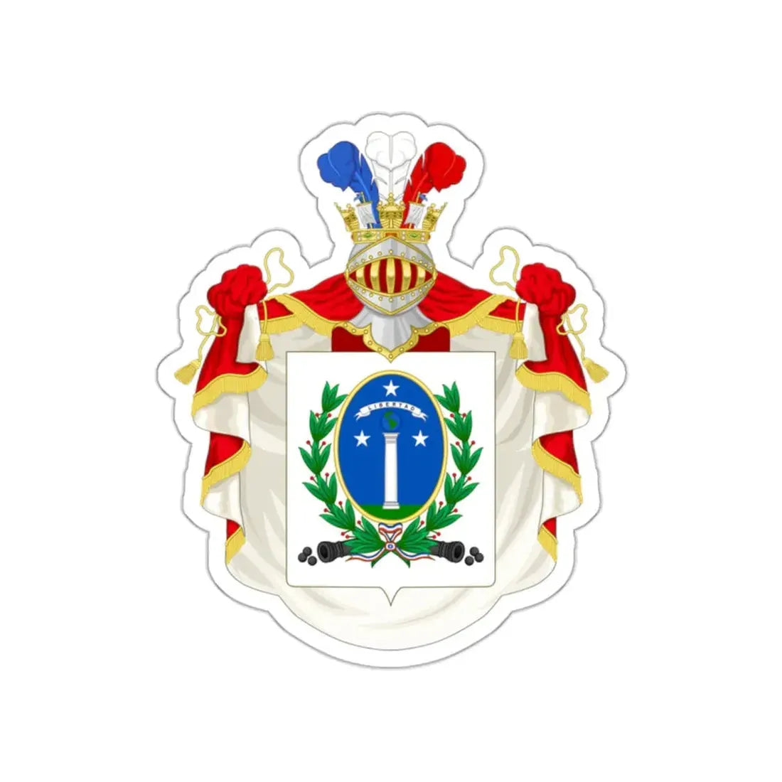 Ornamented Coat of Arms of Chile (1819-1834) Cerro Castillo Version STICKER Vinyl Die-Cut Decal - The Sticker Space