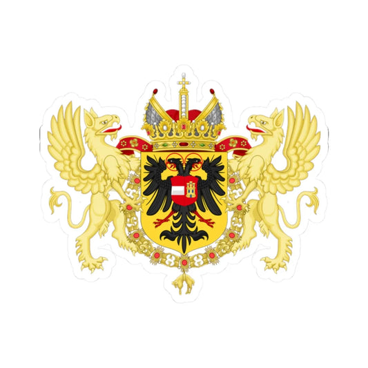Ornamented Coat of Arms of Ferdinand I Holy Roman Emperor (Germany) (Coat of Arms) STICKER Vinyl Kiss-Cut Decal 2 Inch White - The Sticker Space