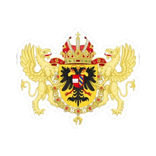 Ornamented Coat of Arms of Ferdinand III Holy Roman Emperor (Austria) (Coat of Arms) STICKER Vinyl Kiss-Cut Decal 2 Inch White - The Sticker Space