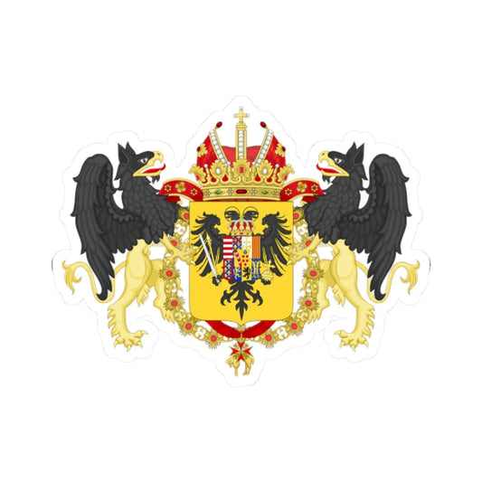 Ornamented Coat of Arms of Francis I Holy Roman Emperor (Austria) (Coat of Arms) STICKER Vinyl Kiss-Cut Decal 2 Inch White - The Sticker Space
