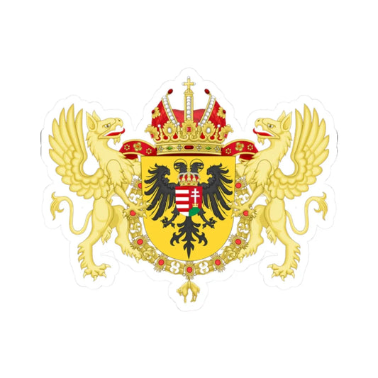 Ornamented Coat of Arms of Joseph I Holy Roman Emperor (Austria) (Coat of Arms) STICKER Vinyl Kiss-Cut Decal 2 Inch White - The Sticker Space