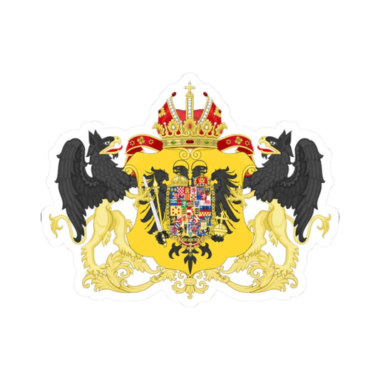 Ornamented Coat of Arms of Joseph II Holy Roman Emperor (Austria) (Coat of Arms) STICKER Vinyl Kiss-Cut Decal 2 Inch White - The Sticker Space