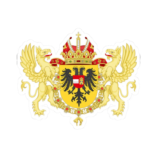 Ornamented Coat of Arms of Leopold I Holy Roman Emperor (Austria) (Coat of Arms) STICKER Vinyl Kiss-Cut Decal 2 Inch White - The Sticker Space