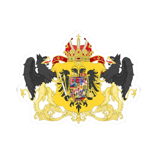 Ornamented Coat of Arms of Leopold II and Francis II Holy Roman Emperors (Austria) (Coat of Arms) STICKER Vinyl Kiss-Cut Decal 2 Inch White - The Sticker Space