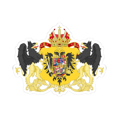 Ornamented Coat of Arms of Leopold II and Francis II Holy Roman Emperors (Austria) (Coat of Arms) STICKER Vinyl Kiss-Cut Decal 3 Inch White - The Sticker Space