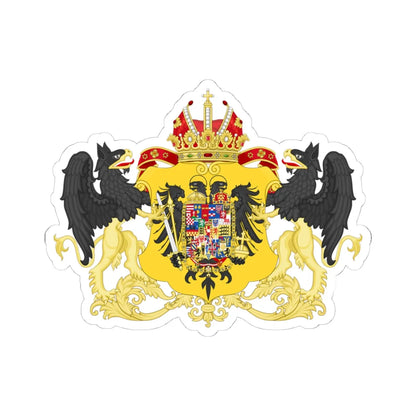 Ornamented Coat of Arms of Leopold II and Francis II Holy Roman Emperors (Austria) (Coat of Arms) STICKER Vinyl Kiss-Cut Decal 4 Inch White - The Sticker Space