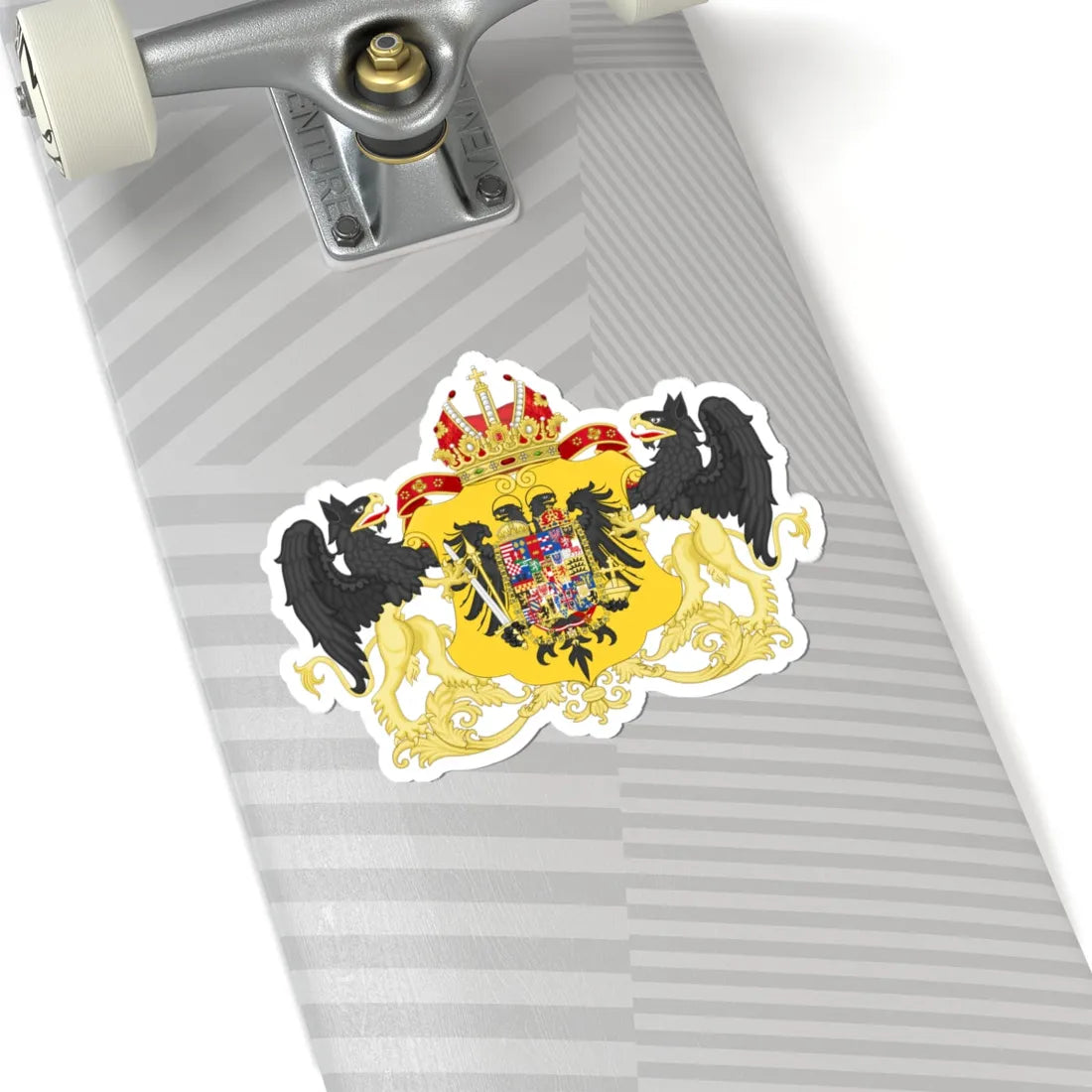 Ornamented Coat of Arms of Leopold II and Francis II Holy Roman Emperors (Austria) (Coat of Arms) STICKER Vinyl Kiss-Cut Decal - The Sticker Space