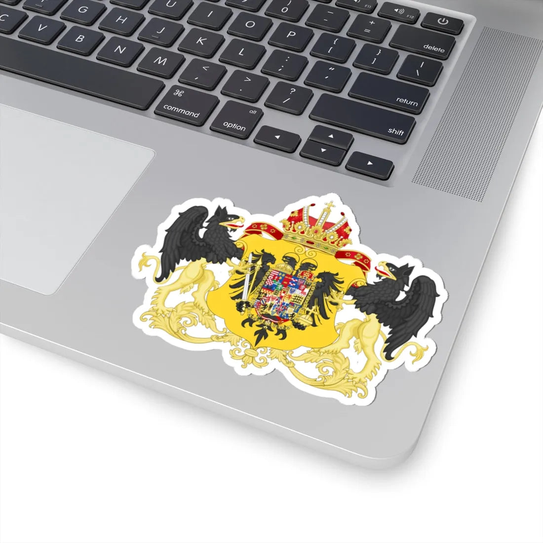 Ornamented Coat of Arms of Leopold II and Francis II Holy Roman Emperors (Austria) (Coat of Arms) STICKER Vinyl Kiss-Cut Decal - The Sticker Space