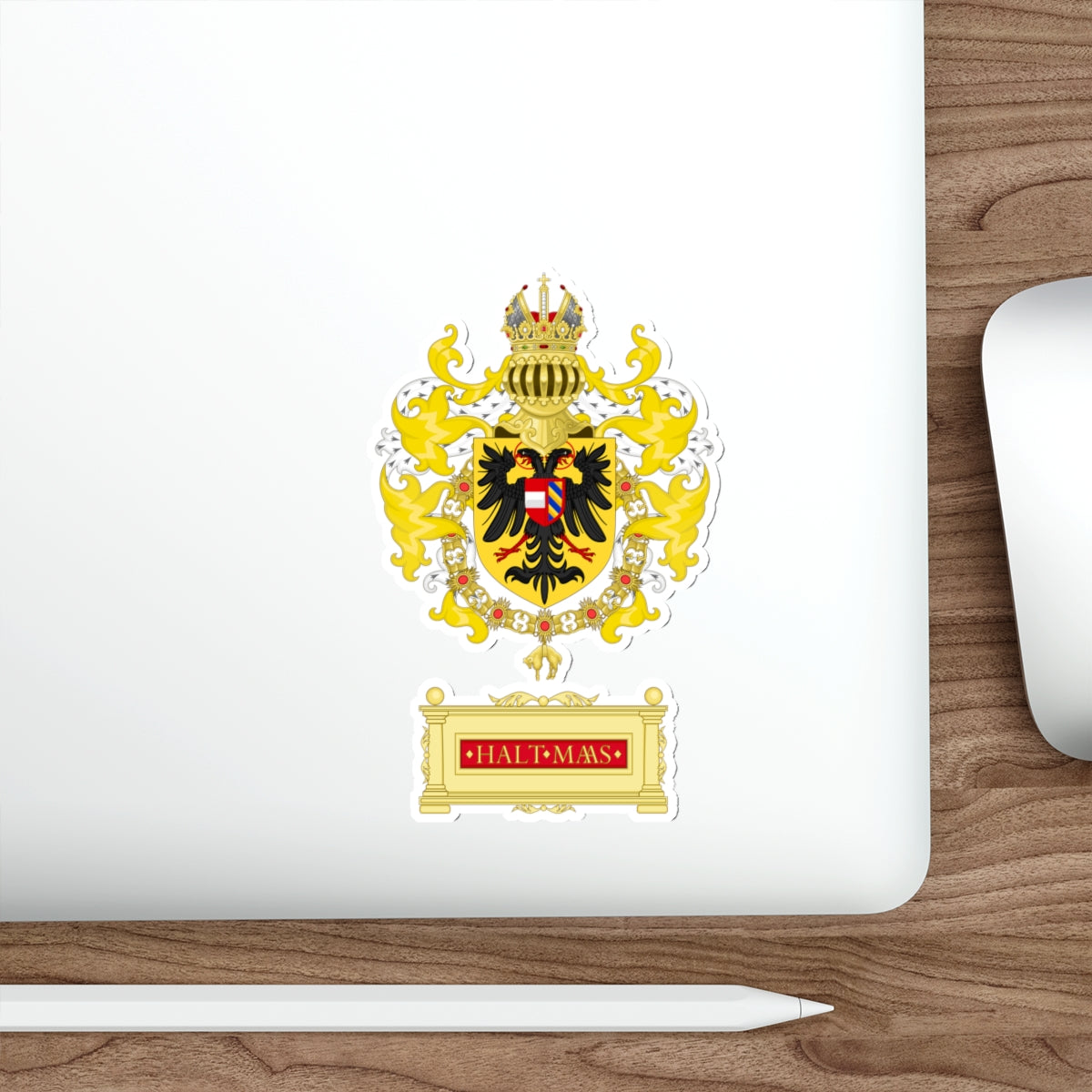 Ornamented Coat of Arms of Maximilian I, Holy Roman Emperor STICKER Vinyl Die-Cut Decal-The Sticker Space