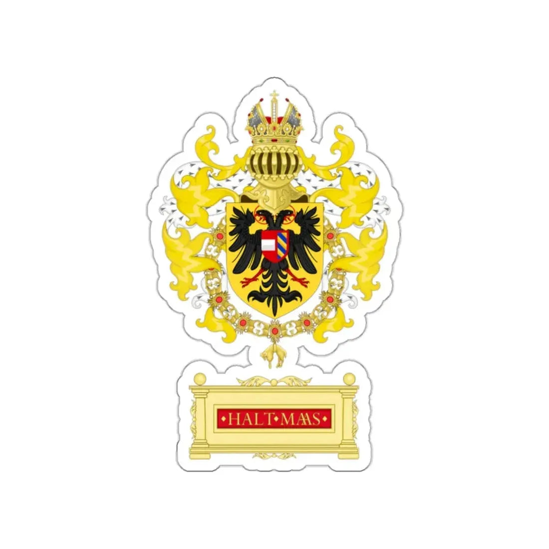 Ornamented Coat of Arms of Maximilian I, Holy Roman Emperor STICKER Vinyl Die-Cut Decal 2 Inch - The Sticker Space