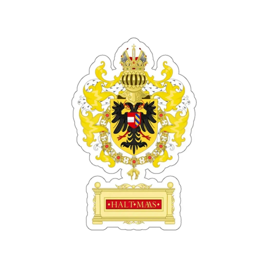 Ornamented Coat of Arms of Maximilian I, Holy Roman Emperor STICKER Vinyl Die-Cut Decal 3 Inch - The Sticker Space