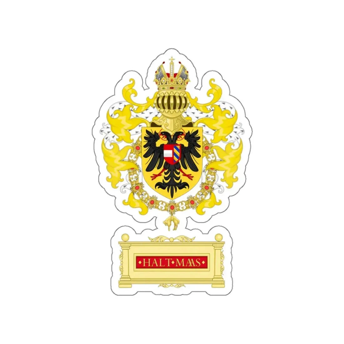 Ornamented Coat of Arms of Maximilian I, Holy Roman Emperor STICKER Vinyl Die-Cut Decal 5 Inch - The Sticker Space