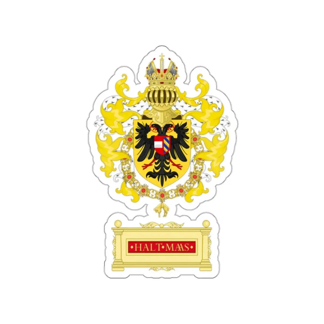 Ornamented Coat of Arms of Maximilian I, Holy Roman Emperor STICKER Vinyl Die-Cut Decal - The Sticker Space