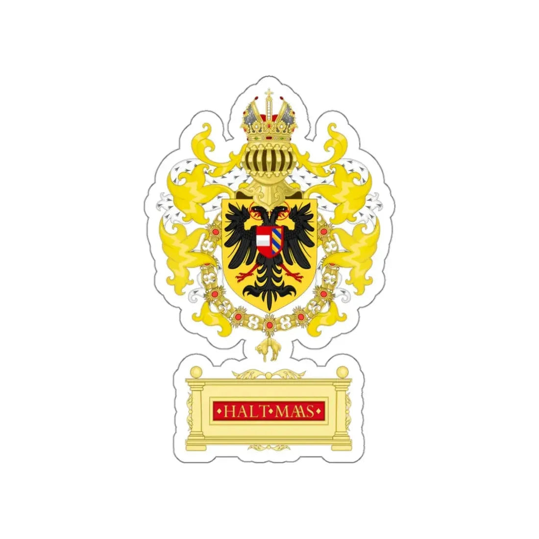 Ornamented Coat of Arms of Maximilian I, Holy Roman Emperor STICKER Vinyl Die-Cut Decal - The Sticker Space