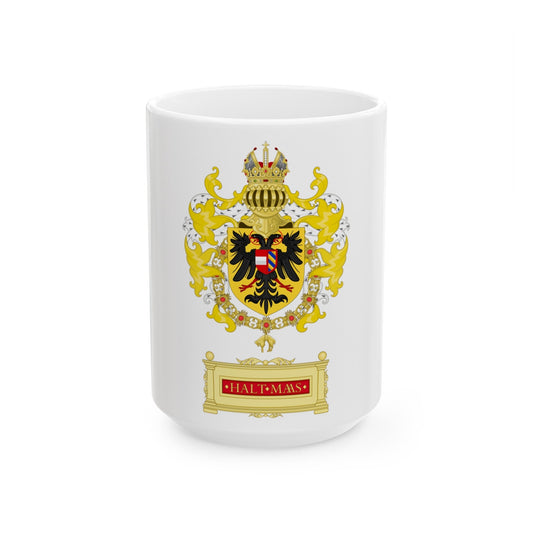 Ornamented Coat of Arms of Maximilian I, Holy Roman Emperor - White Coffee Mug-15oz-The Sticker Space